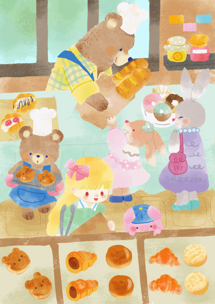 クマのパン屋さんのイラスト