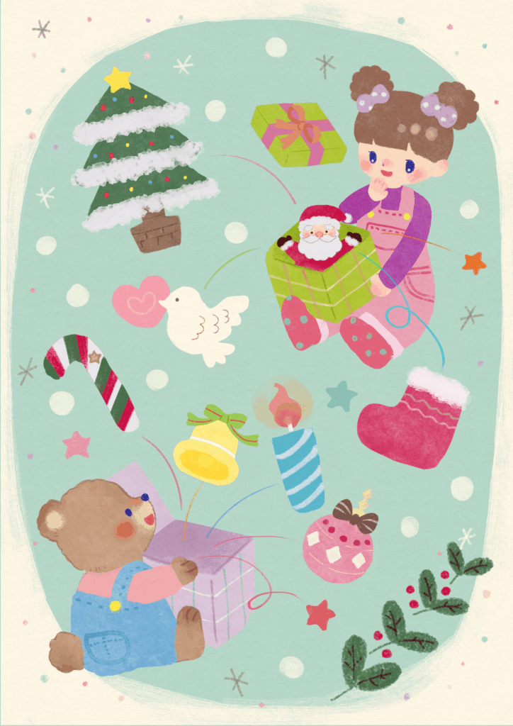 クリスマスの小物のイラスト