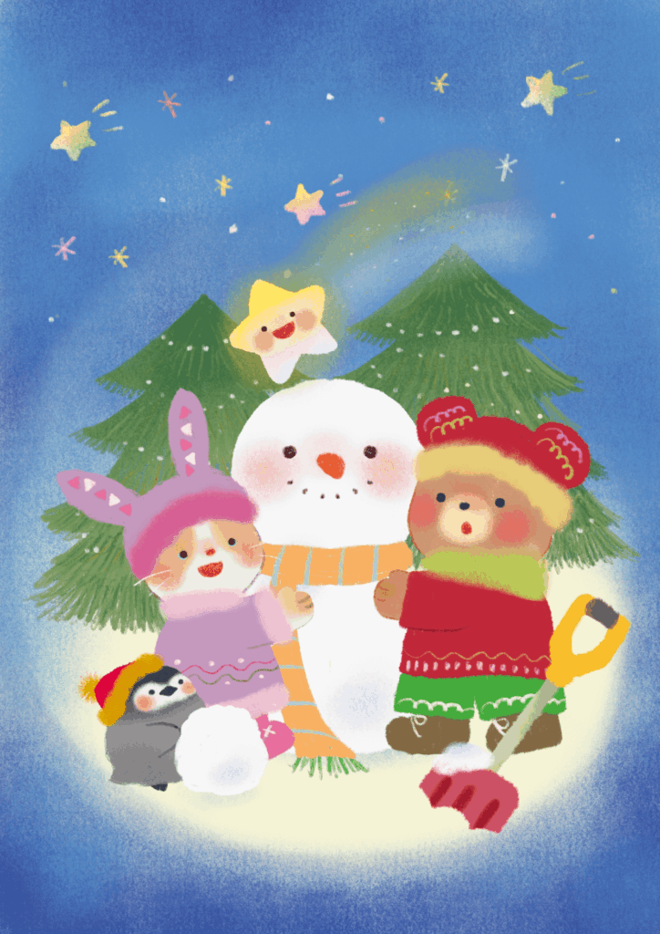 雪だるまのイラスト