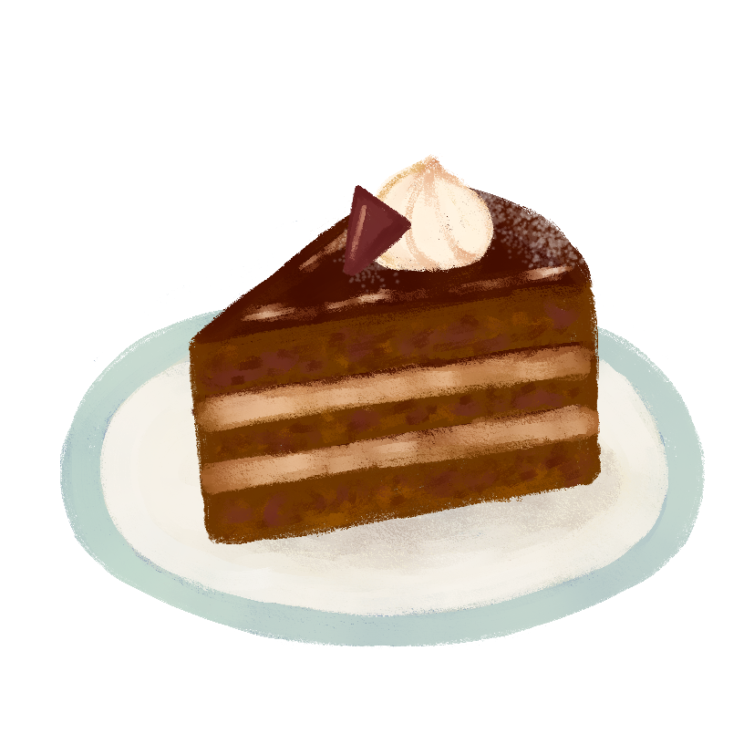 チョコレートケーキのイラスト