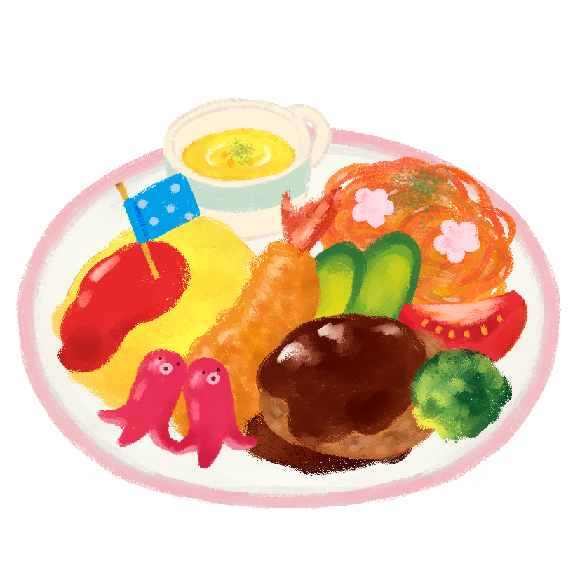 お子様ランチのイラスト