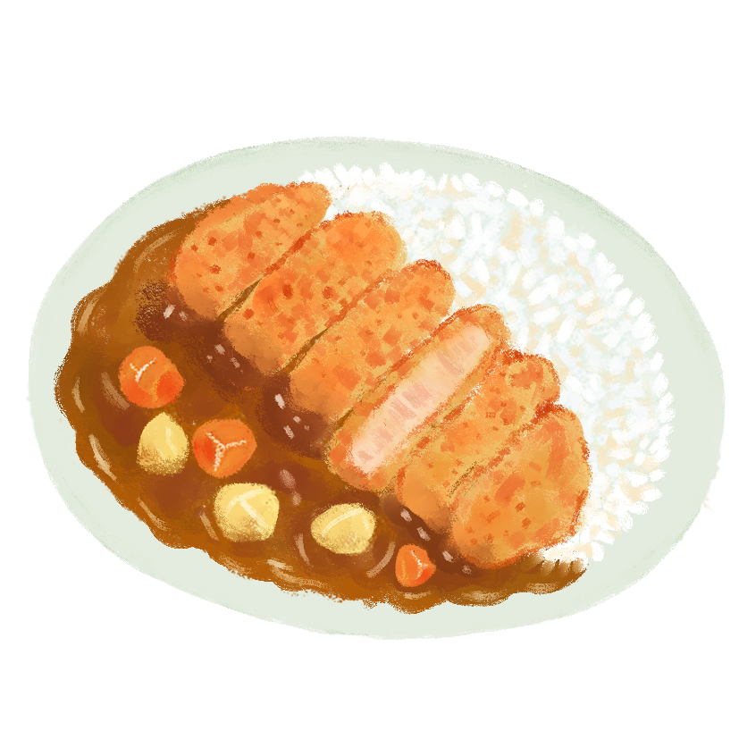 カツカレーのイラスト