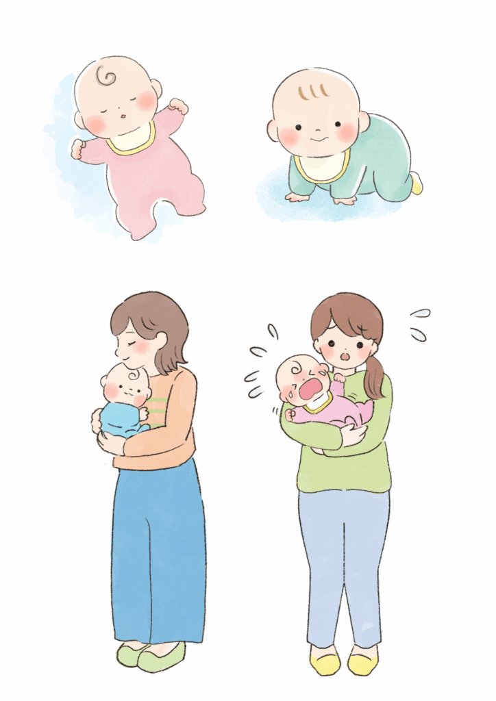 子育てするイラスト
