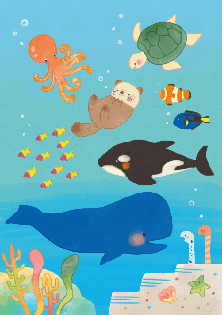 海の生き物のイラスト2