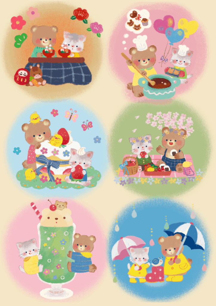 1月から6月のカレンダーイラスト2